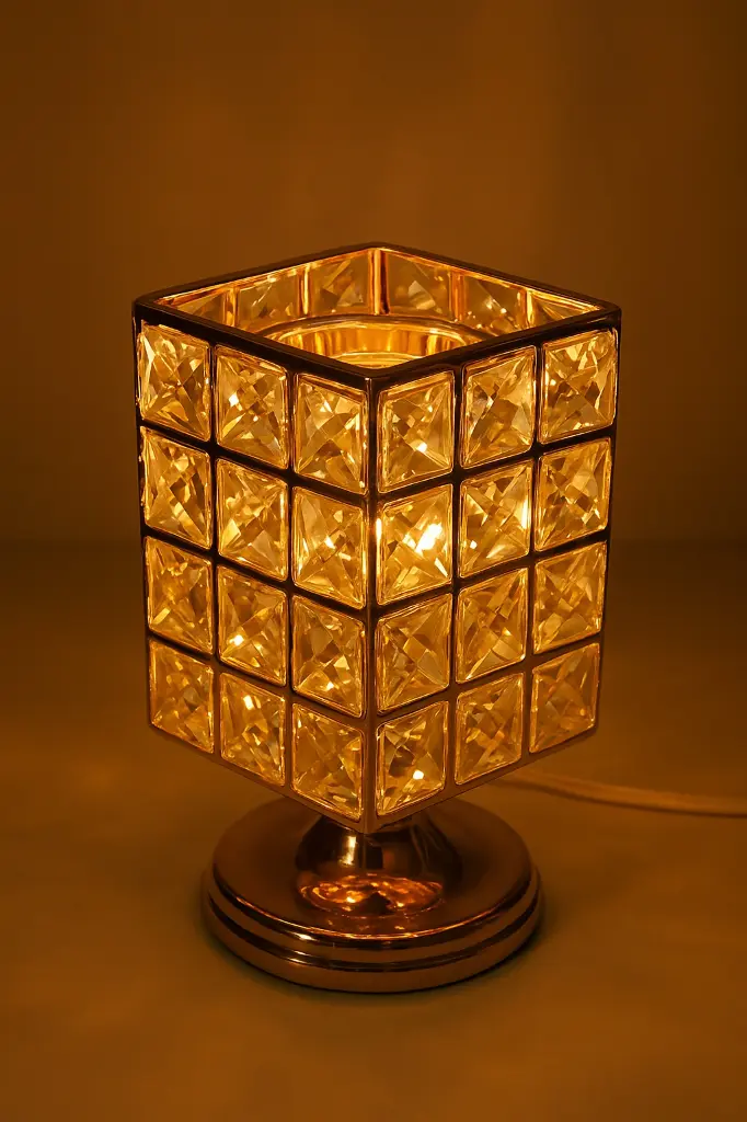 Electronic bakhoor burner 12 color LED luxury metal glass aroma diffuser modern