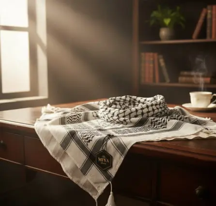Authentic ghutra keffiyeh black white scarf cultural identity sun protection fashion