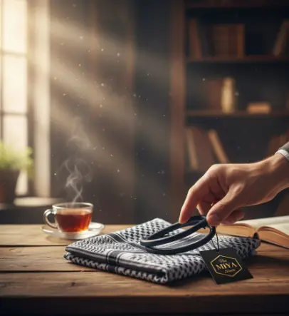 Classic keffiyeh aqel rope complete Arabian scarf set Gulf style headwear