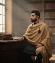 Elegant Kashmiri woolen shawl men’s winter wrap traditional plain dhussa design