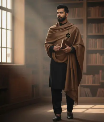 Large warm Kashmiri dhussa shawl pure wool handwoven khaddi craft