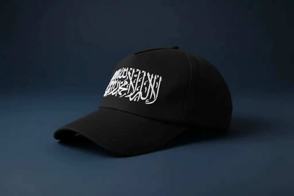 Islamic Kalima embroidered cap customizable name prayer hat premium cotton