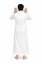 MiYA Signature Collar Emirati Jubba – Pure White : Tailored Tuxedo Placket