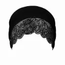 MiYA – Cotton Hijab Undercaps for Women & Girls | Tie-Back Undercap | Black & White (Premium Lace & Net Design)
