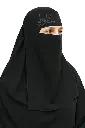 MiYA by Hijabs – Premium Two Layer Naqaab Set | Georgette & Nida Matte Finish | Breathable Double Layer Face Veil | Secure Fit String Design | Free Size Muslim Women Modest Wear