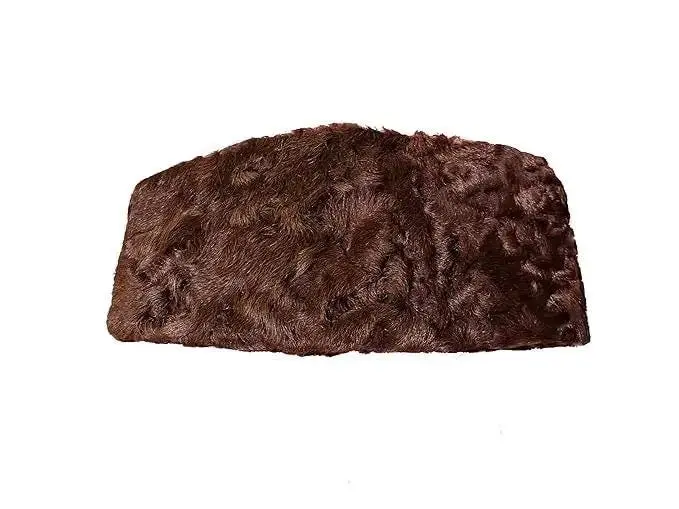 Karakul Brown Liyaqat Cap | Brownish Qaraqul Topi | Persian Hat | Astrakhan Fur | Yellow Persian Lamb (Sheep Skin) | Karakuri