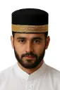MiYA – Black Velvet Muslim Cap for Men | Golden Border Prayer Cap | Handmade Traditional Sufi & Wedding Khan Cap