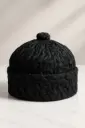 Round Karakul Cap Fur Beanie in Black | Handmade Ambassador’s Hat | Kashmiri Wool Traditional Topi | Men’s Heritage Winter Headwear | Classic Cultural Karakuli Cap