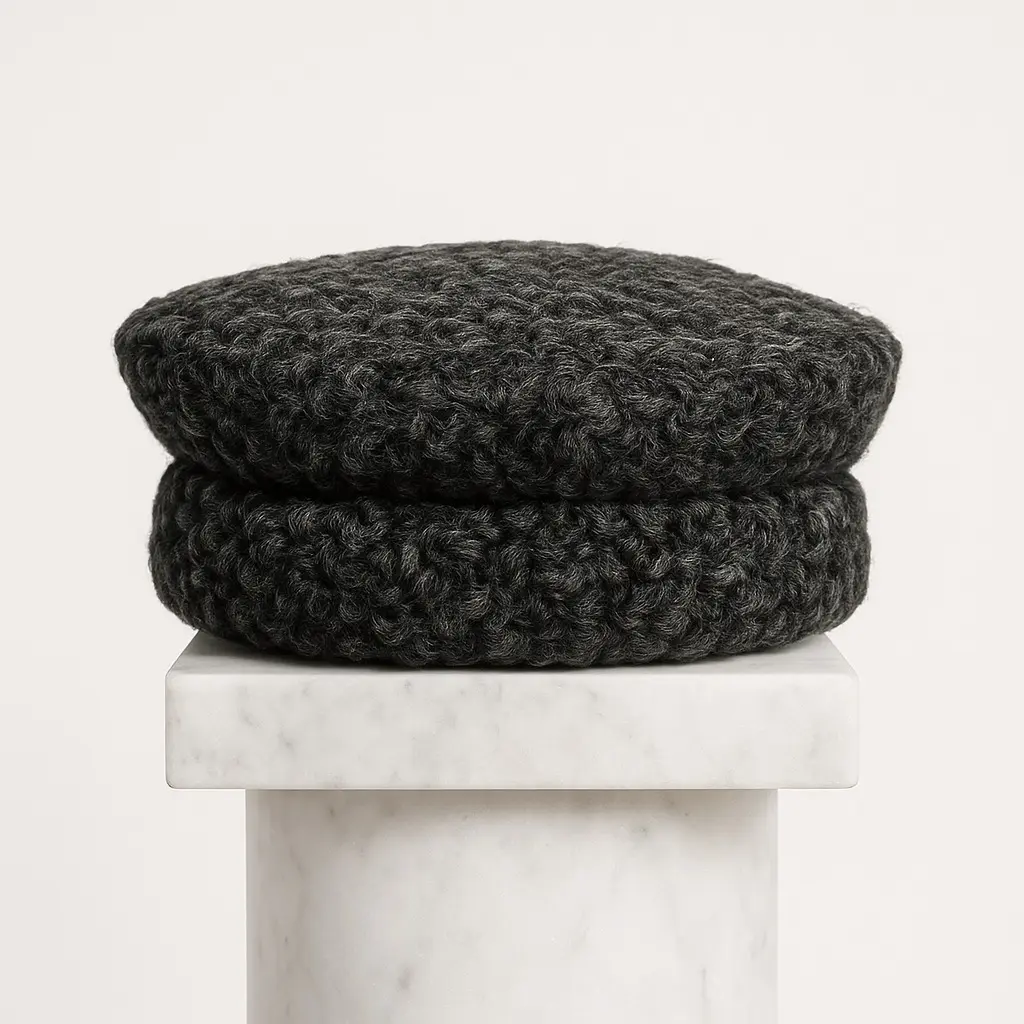 Greyish Black Kashmiri Elite Round Karakul Cap | Handmade Wool Ambassador’s Hat | Traditional Kashmiri Topi for Men | Cultural Heritage Winter Headwear