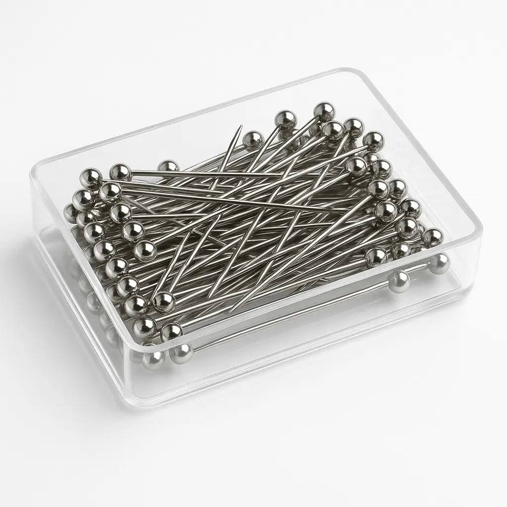 MiYA Silver Hijab Pearl Pins Box – 72 Elegant Silver Round Head Scarf Pins, Lady Muslim Shawl Clips, Saree & Dupatta Fastening Accessories, Sewing & Floral Craft Jewelry Pins Organizer