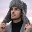 MiYA Winter Karakul Fur Hat – Handmade Gray Ushanka with Natural Astrakhan Sheepskin Fur & Real Wool Top | Traditional Central Asian & Ukrainian Winter Hat | Classic USSR Heritage Style Headwear for Men