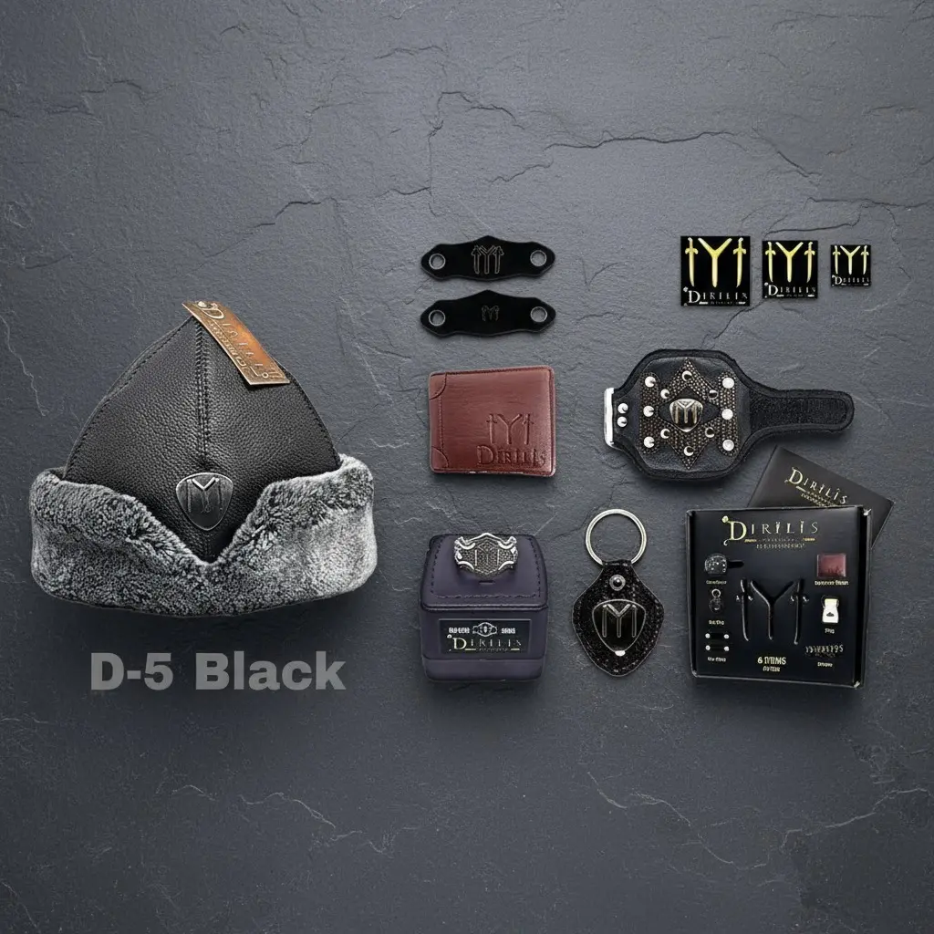 MiYA 7-Piece Ertugrul Ghazi Products [COMBO] - Gift Set Leather Dirilis - IYI - Sufi - Muslim Namaz Hat - Cap - Ramadan Gift [Kaayi Qabila] Ottoman Empire