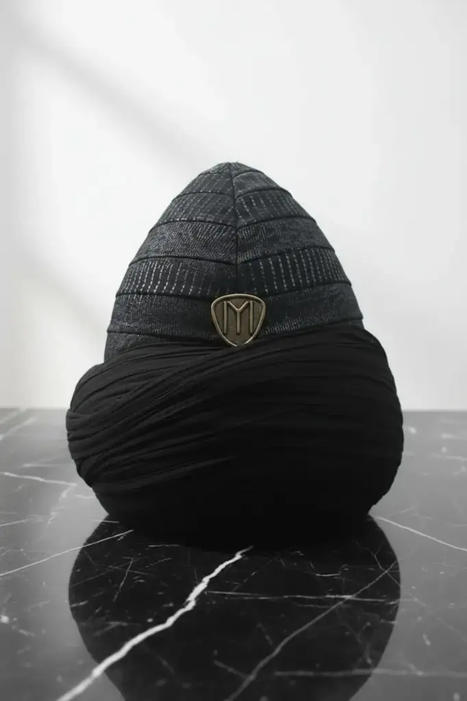 MiYA Handmade Black Ertugrul Imamah Cap – Premium Leather & Cotton Ottoman Bork Hat - Ertugrul Ghazi : Turkish Imaama Hat – Dirilis Ertugrul Tribute - Ramadan Gift - Kayi Tribe - Ottoman Empire : Kaayi IYI