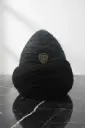 MiYA Handmade Black Ertugrul Imamah Cap – Premium Leather & Cotton Ottoman Bork Hat - Ertugrul Ghazi : Turkish Imaama Hat – Dirilis Ertugrul Tribute - Ramadan Gift - Kayi Tribe - Ottoman Empire : Kaayi IYI