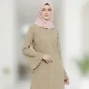 MiYA Premium Beige Polyester Abaya Burqa with Pintuck Detailing – Elegant Modest Islamic Maxi Dress for Women, Perfect for Daily Wear, Prayer, and Special Occasions