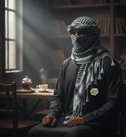 MiYA Classic White Black Shemagh – Premium Cotton Arabian Ghutra Arafat Scarf | Traditional Palestinian Keffiyeh | Large 48x48 Inch for Men & Women