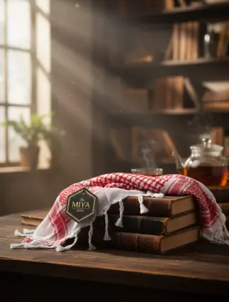  MiYA Red and White Shemagh – Classic Keffiyeh Arabian Scarf | Traditional Middle Eastern Ghutra | Premium Cotton Head Wrap | All Sizes