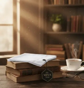 MiYA White Shemagh Keffiyeh – Pure Traditional Arabian Ghutra | Timeless Middle Eastern Headwear | Premium Cotton Square