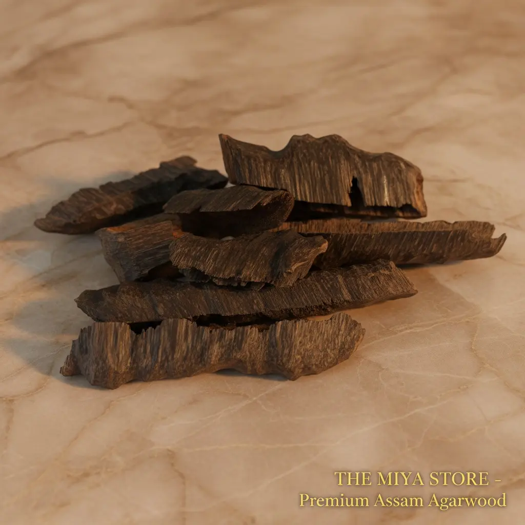 M i Y A ™ – Hindi Oud Agarwood Chips | GIRMIT ZAWAYA | Handpicked | Assam Premium | Aged Character Oudh Wood