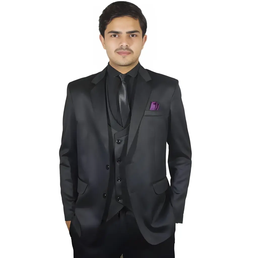 Hand-Stitched Tuxedo | Men's Black Suit : 3 Piece 