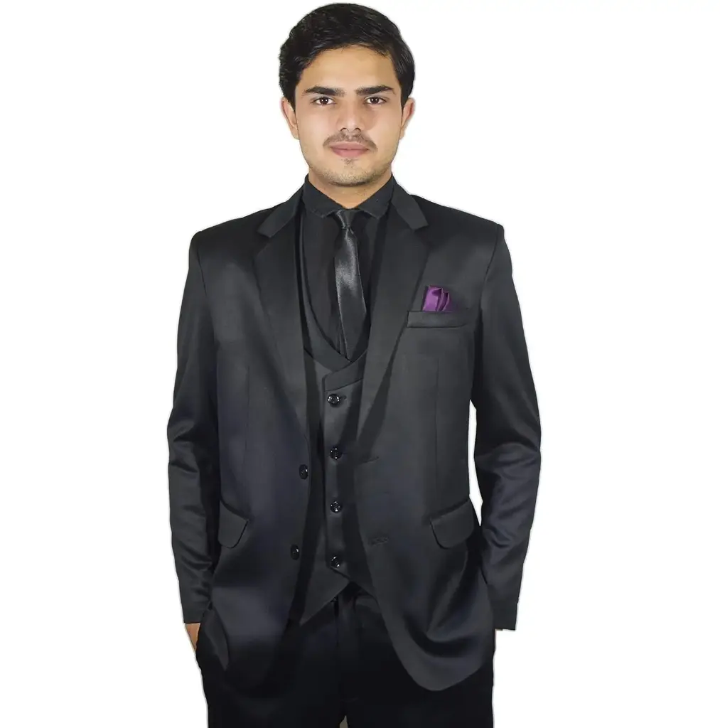 Hand-Stitched Tuxedo | Men's Black Suit : 3 Piece 