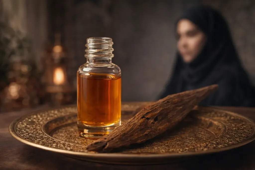 M i Y A™ – White Kyara Hindi Oud Oil | Rare Steam Distilled Agarwood Perfume from Kadamtala, Tripura | Sweet Resinous Honey Fresh Woody Spicy | Vintage King Grade (2 Grams)