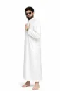 MiYA Signature Collar Emirati Jubba – Pure White : Tailored Tuxedo Placket