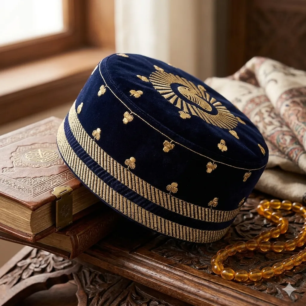 MiYA Soofi Knit Kufi Cap – Black Stretchable Prayer Topi (Eid Edition 2026)