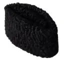 Men's Astrakhan Fur Ushanka Hat – Premium Handmade Black Winter Headdress | Traditional Russian Style Karakul Fur Cap | Ultra-Warm, Windproof, Insulated Winter Headwear | Luxury Fur Hat for Extreme Cold
