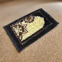 MiYA Luxury Chenille Prayer Mat & Tasbeeh Set – Elegant Sajadah in Gift Box  - SAJADAH | SALAH MAT : Black | Non-Slip