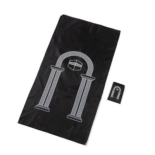 MiYA - Lightweight Travel Prayer Mat – Waterproof & Anti-Slip Sajadah with Pouch (Black, Polyester, Standard Size)