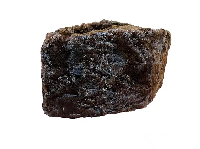 Brown Liaqat Cap – Karakuri Topi - Karakul Persian Hat - Astrakhan Fur (Xtraa Small (5))