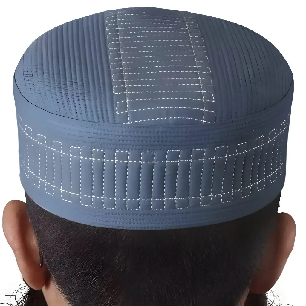 Blue Prayer Hat - Takke - Salah Cap - Handmade - Muslim