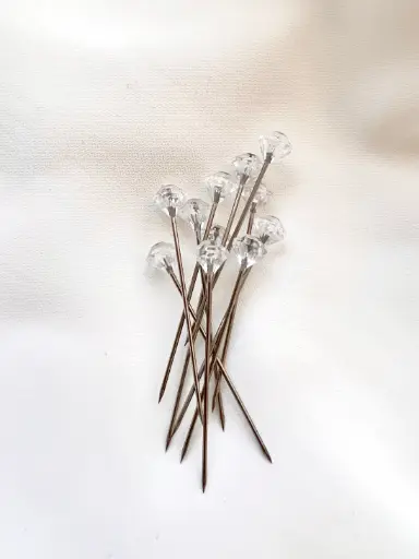 Crystal Hijab Pins Set – 5Pcs Elegant Sparkling Head Pins for Hijab | 1.5 Inch Long | Secure Grip | Modest Wear Accessories | Stylish Hijab Safety Pins for Muslim Women
