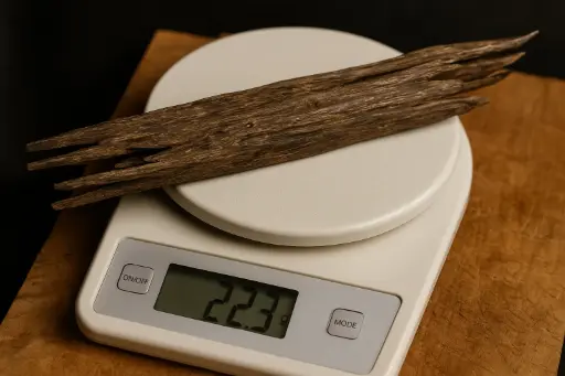 Collector's Grade Assam Agarwood (India 2002) | Rare Wild Oud Wood Piece from 100+ Year Old Tree | Private Bakhoor - 22g 