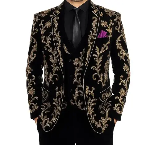 MiYA Hand‑Stitched 3‑Piece Black Suit – Custom Fitted Tuxedo by Bollywood Actor Aman MiYA | Wedding, Party & Business Formal