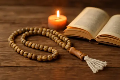 99 Beads Date Seed Misbaha - Handmade Islamic Prayer Tasbih, Natural Dhikr Beads, Muslim Rosary, Islamic Gift Subha