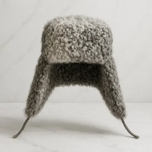 MiYA Winter Karakul Fur Hat – Handmade Gray Ushanka with Natural Astrakhan Sheepskin Fur & Real Wool Top | Traditional Central Asian & Ukrainian Winter Hat | Classic USSR Heritage Style Headwear for Men