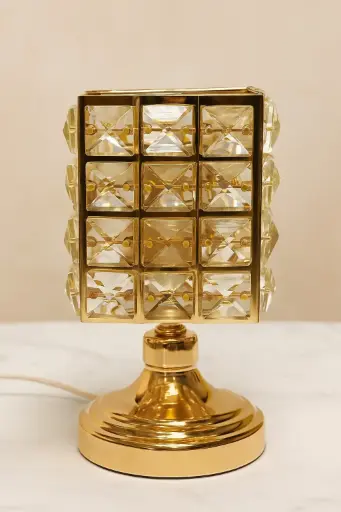 MiYA Beautiful Electronic 12 Color Effect Lighting Bakhoor Burner – Premium Metal & Glass Diamond Body | Modern Oud Incense Burner