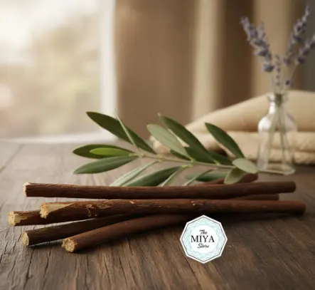 MiYA Natural Zaitun Miswak – Traditional Sunnah Toothbrush | Salvadora Persica (Arak Tree) | Pack of 2 Sticks