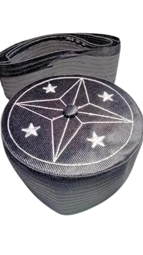 Handmade Black Round - Sufi Muslim Cap - Prayer Hat for Men