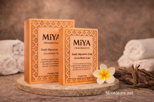 MiYA Oudh Natural Soap | 100% Pure Agarwood Bath Soap | Handcrafted Organic Skincare (Pack of 2) 