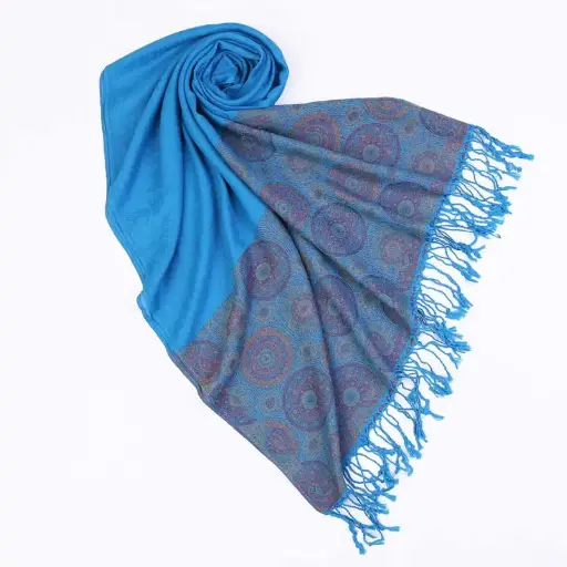 Elegant Egyptian Blue Pashmina Hijab Shawl – Timeless Sophistication, Ultra-Soft Fabric, and Perfect Draping for a Modest Look - Pashmina Fabric