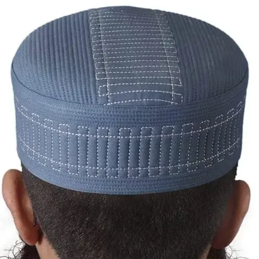 Blue Prayer Hat - Takke - Salah Cap - Handmade - Muslim